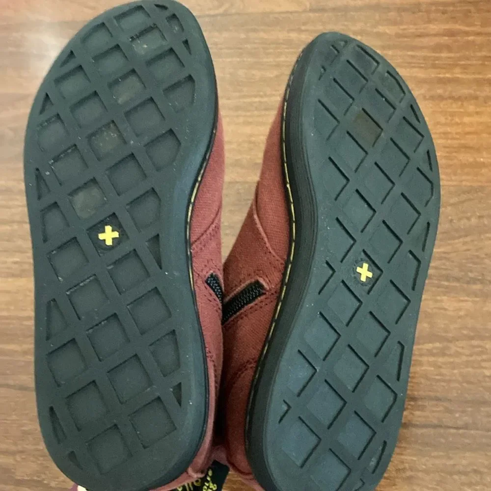 Dr. Martens Kids Red Canvas Boots Sz 3
